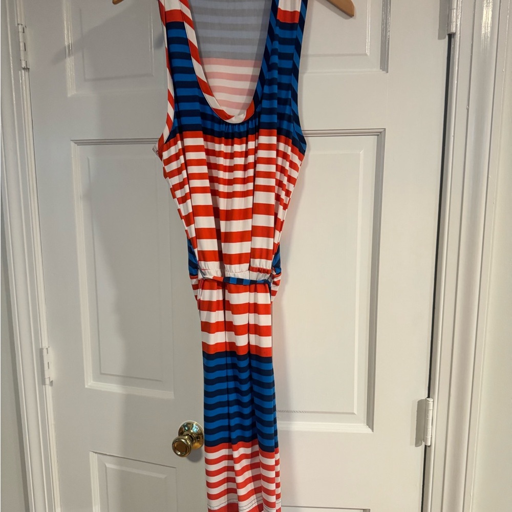 Mud Pie Vibrant Striped Midi Dress New!